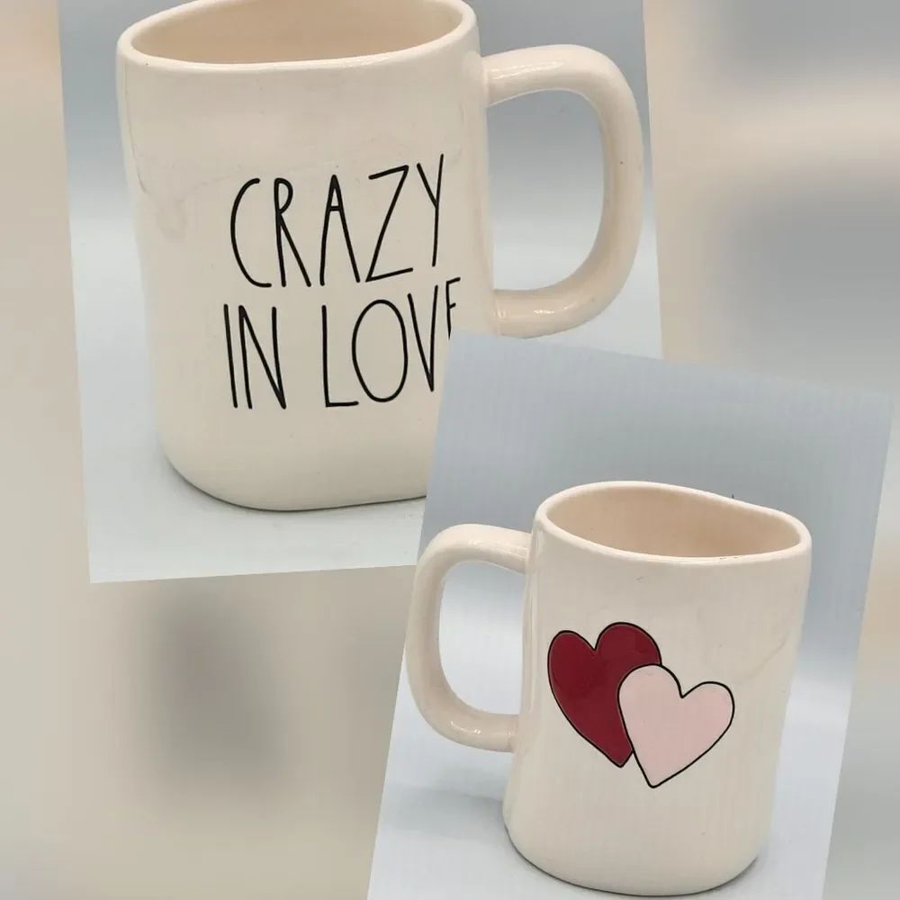 Rae Dunn CRAZY IN LOVE white mug